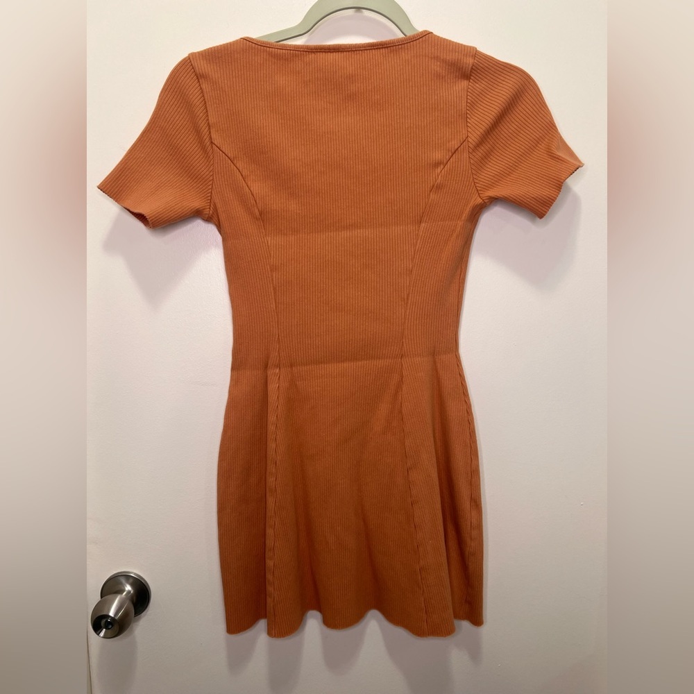 ASOS Button-Front Mini Dress in Peach - Picture 5 of 7